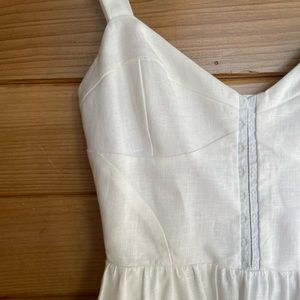 Reformation Dolci Linen Dress, white, size 4